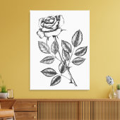Roos tekening 2 canvas afdruk (Insitu (Woonkamer))