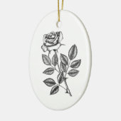 Roos tekening 2 keramisch ornament (Links)