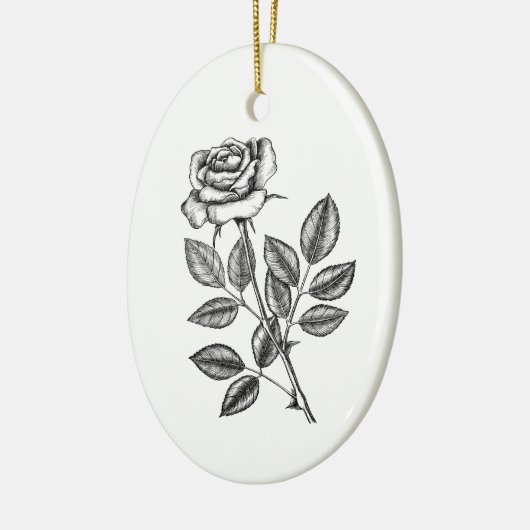 Roos tekening 2 keramisch ornament (Links)