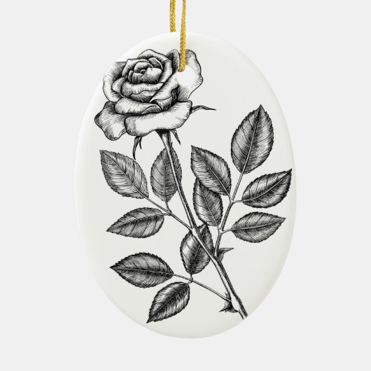 Roos tekening 2 keramisch ornament (Achterkant)