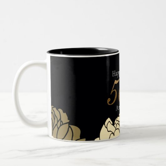 Roos ter gelegenheid van de 50e verjaardag van gou tweekleurige koffiemok (Links)