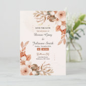 Roos & Terracotta: een viering van de liefde bruil Kaart (Staand voorkant)