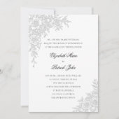 Roos Thema Elegant Wit Formeel Klassiek Huwelijk Kaart (Voorkant)