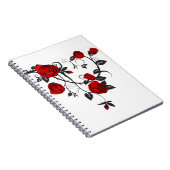 Roos Thorns Bloom Flower Red Black Leaf Plant Notitieboek (Rechterzijde)