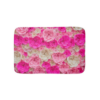 Roos tinten: roze, witte mix. badmat