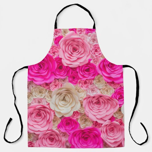 Roos tinten: roze, witte mix. schort (Voorkant)