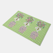 Roos Topiary Blue en White Ginger Jar mat (Schuin)