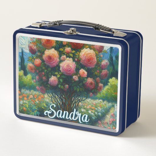 Roos Topiary Van Gogh Style Rozen Floral Pink (Voorkant)