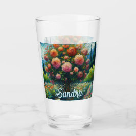 Roos Topiary Van Gogh Style Rozen Floral Pink Glas