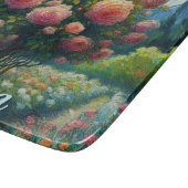 Roos Topiary Van Gogh Style Rozen Floral Pink Snijplank (Hoek)