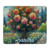 Roos Topiary Van Gogh Style Rozen Floral Pink Snijplank (Voorkant)