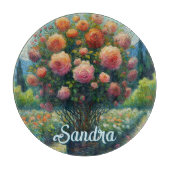 Roos Topiary Van Gogh Style Rozen Floral Pink Snijplank (Voorkant)