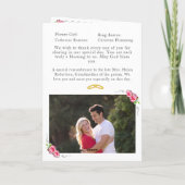 Roos Traditionele Katholieke bruiloft Programma (Achterkant)