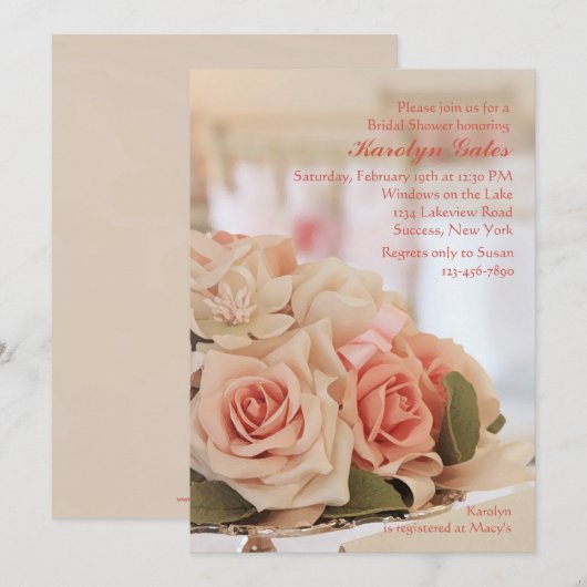 Roos Tray-uitnodiging Kaart (Voorkant / Achterkant)