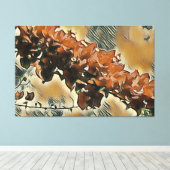 Roos Tree Art - Tan Trimming Canvas Afdruk (Insitu (Houten vloer))