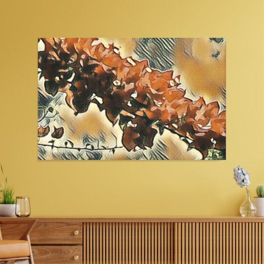 Roos Tree Art - Tan Trimming Canvas Afdruk (Insitu (Woonkamer))