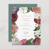 Roos Treillage Nep Goud Folie Save the Date Aankondigingskaart (Voorkant / Achterkant)