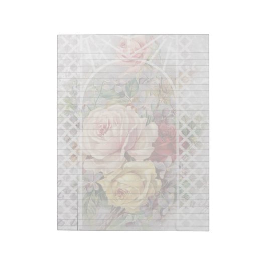 Roos Trellis  Floral Juridisch Notitieblok (Linkerzijde)