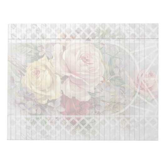 Roos Trellis  Floral Juridisch Notitieblok (Voorkant)