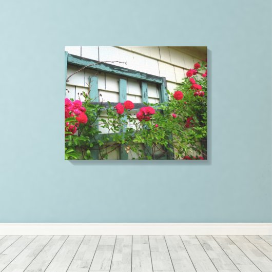 Roos Trellis - Martha's wijngaard Canvas Afdruk (Insitu (Houten vloer))