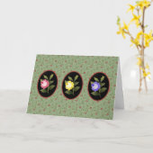 Roos Trio Birthday Kaart (Gele Bloem)