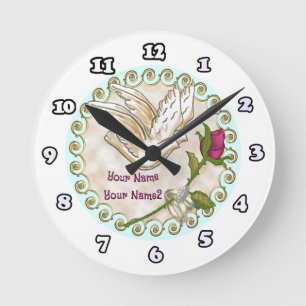 Roos Trouwklok Ronde Klok