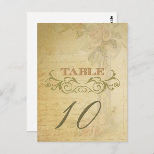 Roos Trouwtafel Aantal Kaarten (Voorkant / Achterkant)