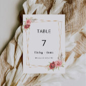 Roos Trouwtafel kaart Sjabloon