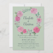 Roos trouwuitnodiging kaart (Voorkant)