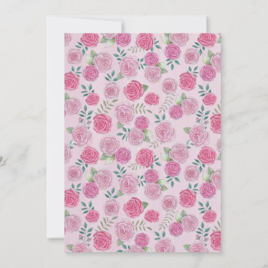 Roos trouwuitnodiging kaart (Achterkant)