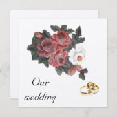 ROOS trouwuitnodiging Kaart (Voorkant / Achterkant)