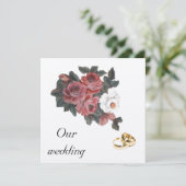 ROOS trouwuitnodiging Kaart (Staand voorkant)