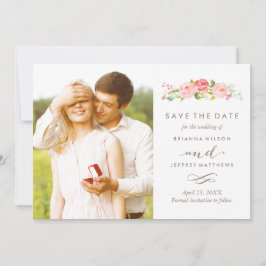 Roos Tuin Bloemen Bewaar de datum Fotokaart Save The Date