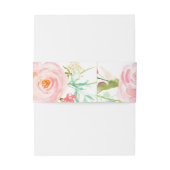 Roos Tuin Bloemen Bruiloft Belly Band Uitnodigingen Wikkel (Achterkant Voorbeeld)