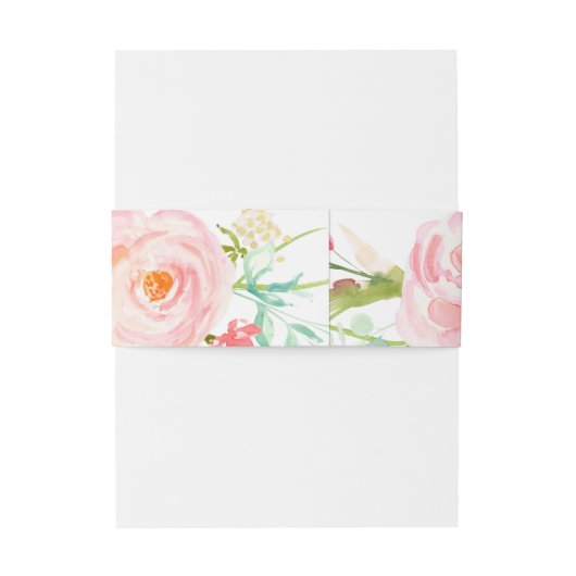 Roos Tuin Bloemen Bruiloft Belly Band Uitnodigingen Wikkel (Achterkant Voorbeeld)