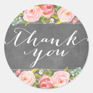 Roos Tuin Bloemen bruiloft Dank u Sticker
