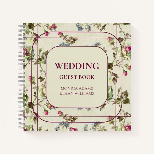  roos Tuin Bloemen bruiloft gastenboek Notitieboek (Voorkant)