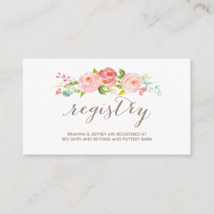 Roos Tuin Bloemen Bruiloft Registry Kaart