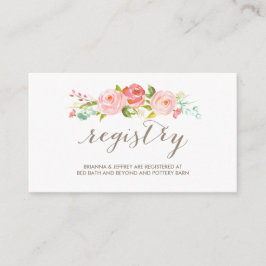 Roos Tuin Bloemen Bruiloft Registry Kaart