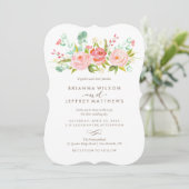 Roos Tuin Bloemen bruiloft uitnodiging (Staand voorkant)