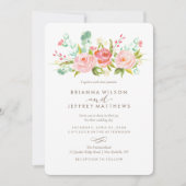 Roos Tuin Bloemen bruiloft uitnodiging (Voorkant)