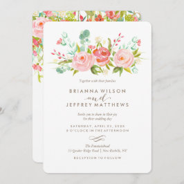 Roos Tuin Bloemen bruiloft uitnodiging