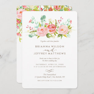 Roos Tuin Bloemen bruiloft uitnodiging