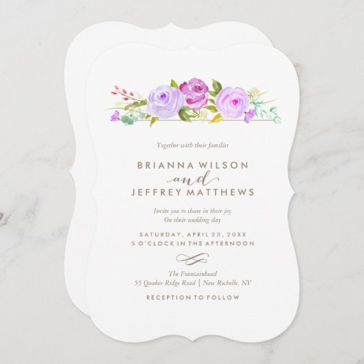 Roos Tuin Bloemen bruiloft uitnodiging (Voorkant / Achterkant)