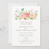 Roos Tuin Bloemen bruiloft uitnodiging (Voorkant)