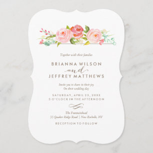 Roos Tuin Bloemen bruiloft uitnodiging