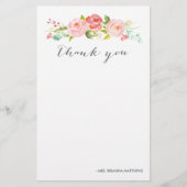 Roos Tuin Bloemen Dank u gepersonaliseerd Briefpapier (Voorkant)