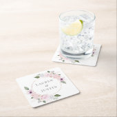 Roos Tuin Bloemen Monogram Papier Kartonnen Onderzetters (Insitu)