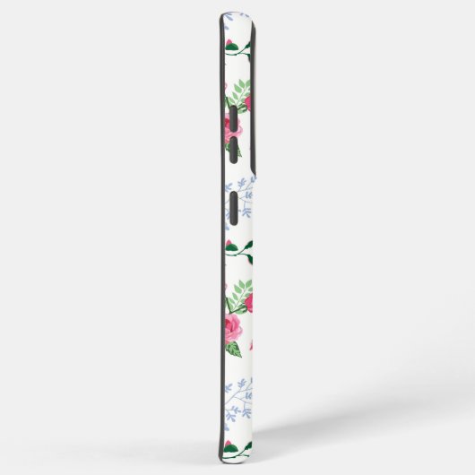  Roos Tuin Bloemen Monogram Samsung Galaxy Hoesje (Rechterkant)