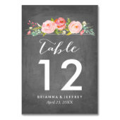 Roos Tuin Bloemen Trouwtafel Nummer Kaart (Voorkant)